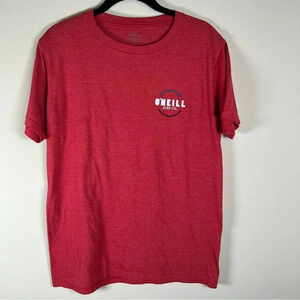 O'Neill Men's Graphic T-Shirt Red Heather Crew Neck Modern Fit Cotton Size Small